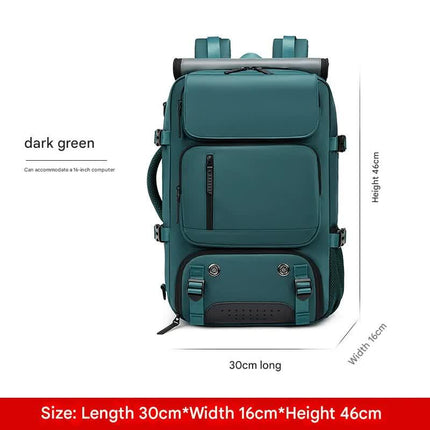 4-in-1 Convertible Travel Backpack & Briefcase - Large Capacity, 16" Laptop Compartment, USB Port(Dark Green).