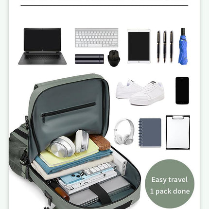 4-in-1 Convertible Travel Backpack & Briefcase - Large Capacity, 16" Laptop Compartment, USB Port(Dark Green).