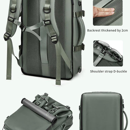 4-in-1 Convertible Travel Backpack & Briefcase - Large Capacity, 16" Laptop Compartment, USB Port(Dark Green).