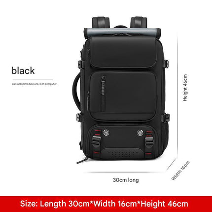 4-in-1 Convertible Travel Backpack & Briefcase - Large Capacity, 16" Laptop Compartment, USB Port(Black).