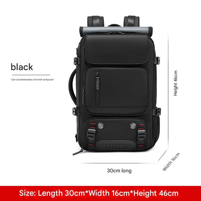 4-in-1 Convertible Travel Backpack & Briefcase - Large Capacity, 16" Laptop Compartment, USB Port(Black).