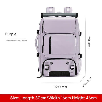 4-in-1 Convertible Travel Backpack & Briefcase - Large Capacity, 16" Laptop Compartment, USB Port(Purple).