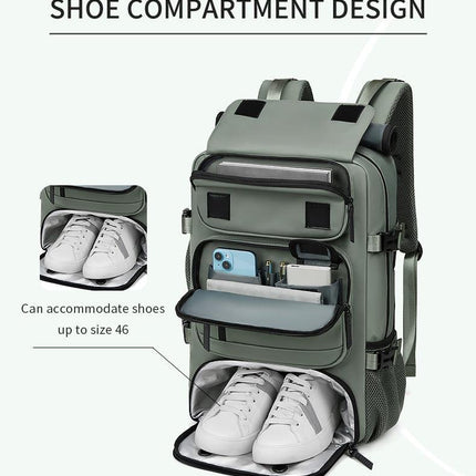 4-in-1 Convertible Travel Backpack & Briefcase - Large Capacity, 16" Laptop Compartment, USB Port(Purple).