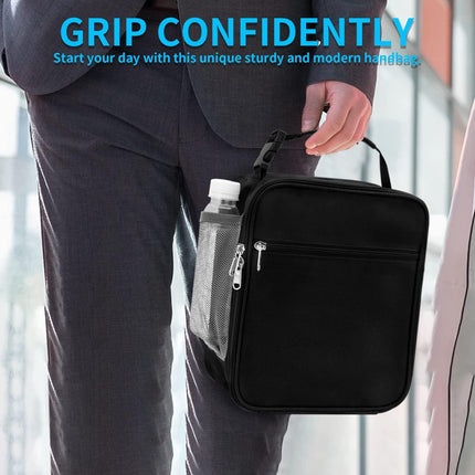 Green Portable Insulated Lunch Bag - Large Capacity Thermal Cooler Tote with Shoulder Strap for Work, School, and Picnic.