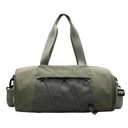 Green Stylish Sports Gym Bag for Women - Lightweight Travel Duffel with Wet/Dry Pocket.