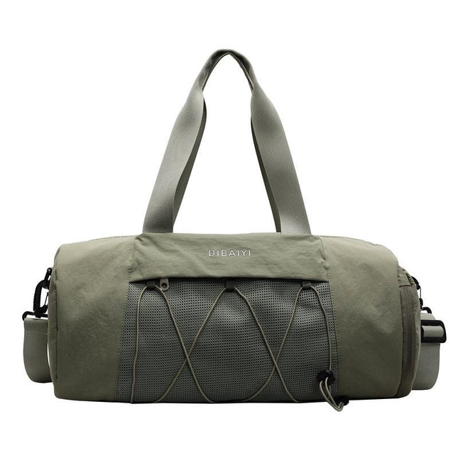 Green Stylish Sports Gym Bag for Women - Lightweight Travel Duffel with Wet/Dry Pocket.