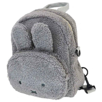 Grey Adorable Sherpa Animal Mini Backpack - Cute Bunny & Bear Convertible Crossbody Bag for Girls.