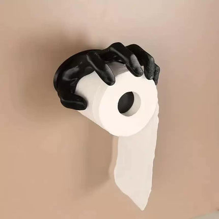 Creative Hand-Shaped Toilet Paper Holder - Unique Wall-Mounted Design.