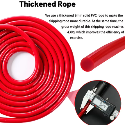 Blue Weighted Jump Rope for Workout Fitness - Thick 9mm Cable for Intense Fitness, Strength & Cardio Workout.