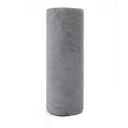 Grey 4-Roll Pack, 80 Sheets Reusable Tear-Off Microfiber Cleaning Cloths - Non-Stick Oil & Absorbent Kitchen Wipes.
