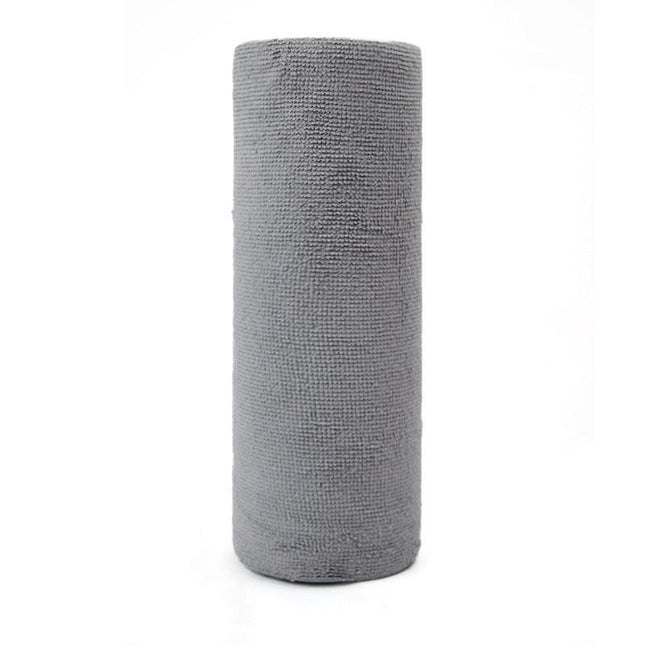 Grey 4-Roll Pack, 80 Sheets Reusable Tear-Off Microfiber Cleaning Cloths - Non-Stick Oil & Absorbent Kitchen Wipes.