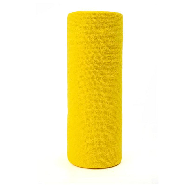 Yellow 4-Roll Pack, 80 Sheets Reusable Tear-Off Microfiber Cleaning Cloths - Non-Stick Oil & Absorbent Kitchen Wipes.