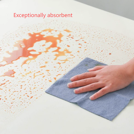 Yellow 4-Roll Pack, 80 Sheets Reusable Tear-Off Microfiber Cleaning Cloths - Non-Stick Oil & Absorbent Kitchen Wipes.