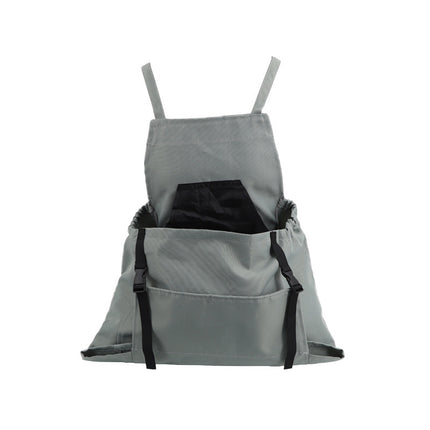 Grey Heavy-Duty Garden Harvesting Apron - Waterproof Fruit Picking Bag with Large Pouch.