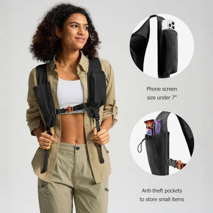 Black Ultra-Lightweight Packable Backpack (10L) - Foldable Daypack for Travel, Hiking & Sports.