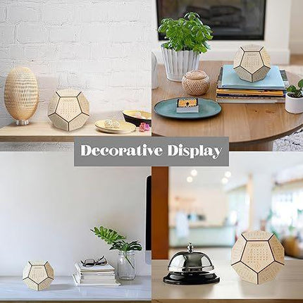 Unique Geometric Wooden Perpetual Desk Calendar - Manual DIY Block Calendar for Home & Office.