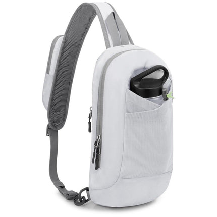 White Lightweight Crossbody Sling Bag - Versatile Chest Daypack for Hiking, Travel & Daily Use.