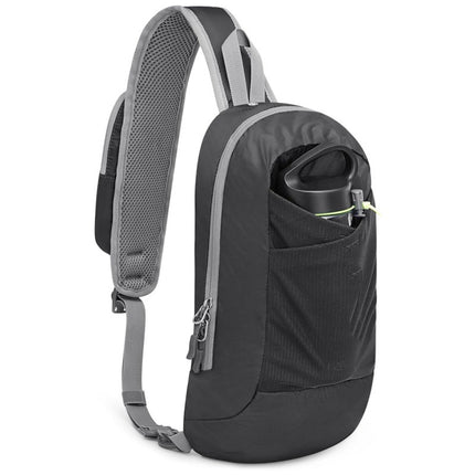 Black Lightweight Crossbody Sling Bag - Versatile Chest Daypack for Hiking, Travel & Daily Use.