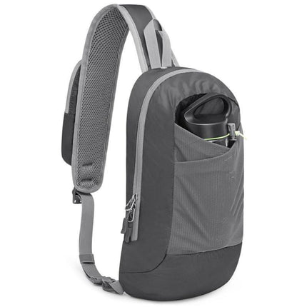Grey Lightweight Crossbody Sling Bag - Versatile Chest Daypack for Hiking, Travel & Daily Use.