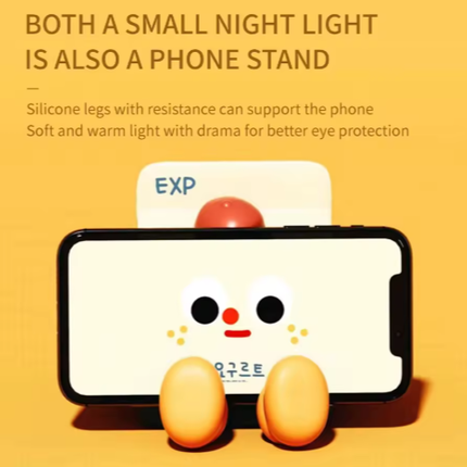 Adorable Milk Carton LED Night Light - USB Rechargeable Silicone Lamp with Tap Control, Timer & 3 Brightness Levels.