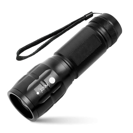 Compact Tactical LED Flashlight - Super Bright 160LM with Adjustable Zoom & Anti-Slip Grip.