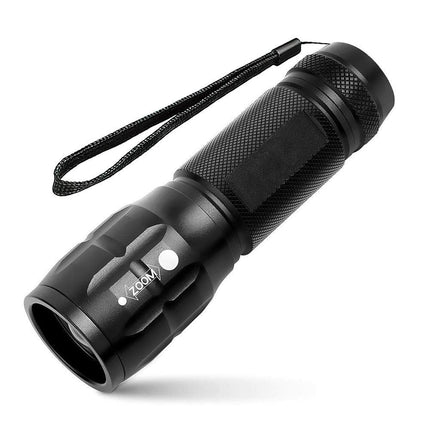Compact Tactical LED Flashlight - Super Bright 160LM with Adjustable Zoom & Anti-Slip Grip.