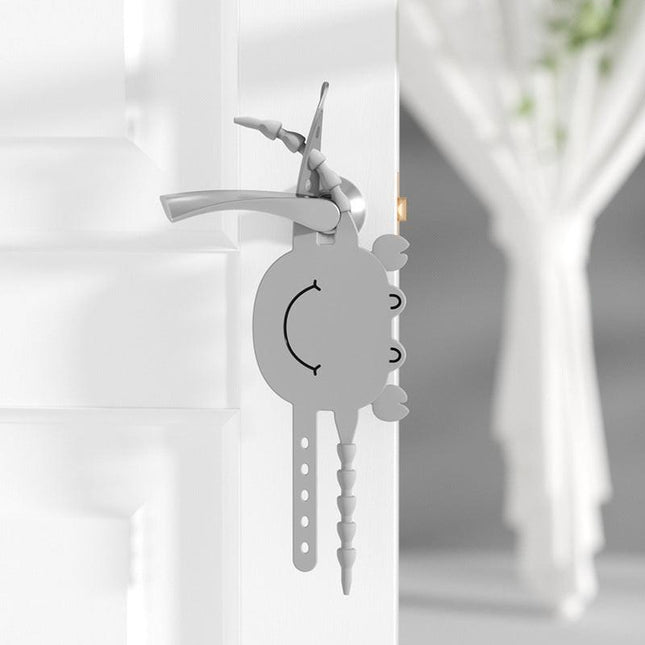 Grey (6-Pack) Cute Crab Door Slam Stopper Set- Silicone Anti-Pinch & Quiet Latch Guard.