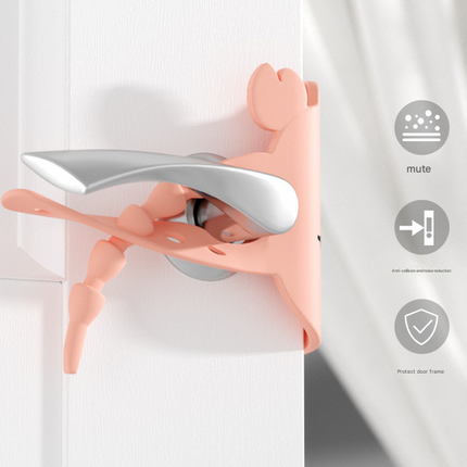 Grey (6-Pack) Cute Crab Door Slam Stopper Set- Silicone Anti-Pinch & Quiet Latch Guard.