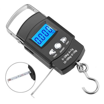 Heavy-Duty Digital Hanging Scale (2-Pack) - 50kg Portable Luggage & Fishing Scale with Backlit LCD.
