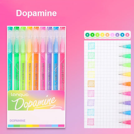 Dopamine 9PCS/Set Languo Dopamine Gel Pen Set - Vibrant Multi-Color Writing Instruments for Creativity.