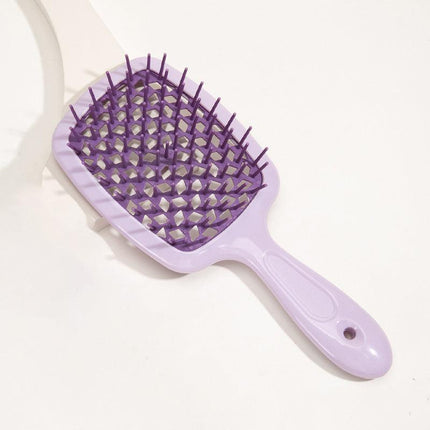 Purple 8-Piece Detangling Hair Brush Set - Vented Wet/Dry Brushes for Smooth, Knot-Free Hair.