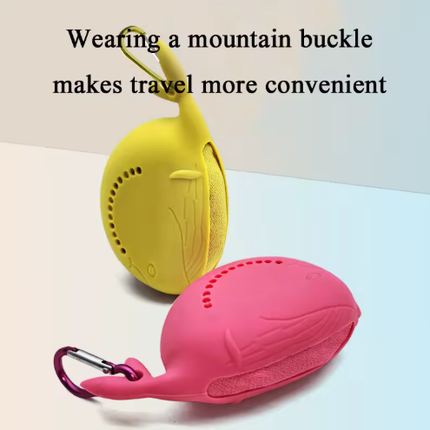 Dark Grey 2-PCS Smart Whale Silicone Case Quick-Dry Towel Set - Portable & Cooling for Gym & Travel.
