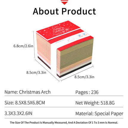 2026 Christmas Arch 3D Memo Pad - Creative Festive Gift & Desk Ornament.