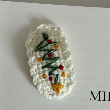 Christmas Collection Hair Clips - Set of 5 Random Main Image Styles, Festive Knitted Tree & Bow BB Clips, Bangs Clips & Hair Accessories.
