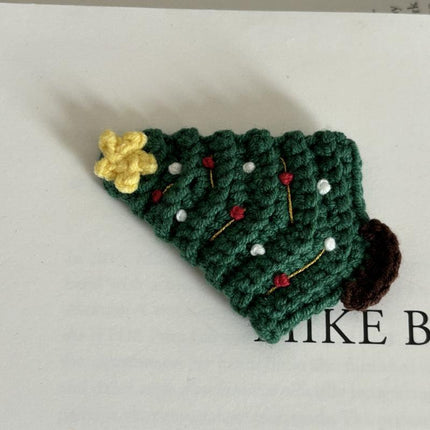Christmas Collection Hair Clips - Set of 5 Random Main Image Styles, Festive Knitted Tree & Bow BB Clips, Bangs Clips & Hair Accessories.