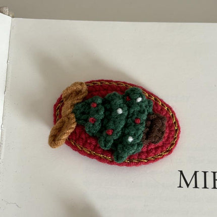Christmas Collection Hair Clips - Set of 5 Random Main Image Styles, Festive Knitted Tree & Bow BB Clips, Bangs Clips & Hair Accessories.