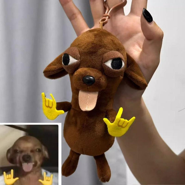 Abstract Chihuahua Plush Keychain - "Evil" Chihuahua Doll Backpack Charm, Collectible Gift for Friends 18x10x5cm.