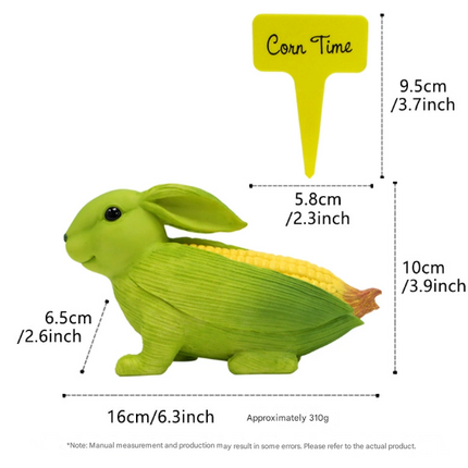 Outdoor Garden Decoration Ornament - Courtyard Balcony Resin Corn Rabbit Figurine, American Countryside Garden Landscape.