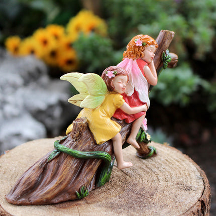 Garden Flower Fairy Resin Craft Ornament - Angel Decoration Micro Landscape.