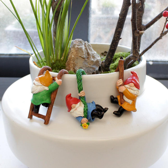 Resin Dwarf Garden Ornaments - Pastoral Succulent Planter & Hanging Pot Decorations.
