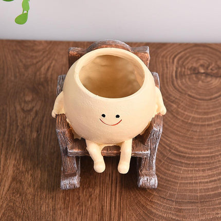 Cute Swing Planter - Hanging Succulent Pot, Craft Ornament for Outdoor Garden & Courtyard Plants.