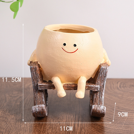Cute Swing Planter - Hanging Succulent Pot, Craft Ornament for Outdoor Garden & Courtyard Plants.