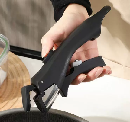 Black Universal Detachable Pot Handle - Anti-Scald Handle Accessory for Milk Pots & Woks, General Purpose.