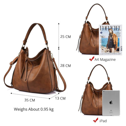 Red Foreign Trade Fashion Large Capacity Handbag - European & American Casual Crossbody Bag, Solid Color Zipper Women's Shoulder Bag.