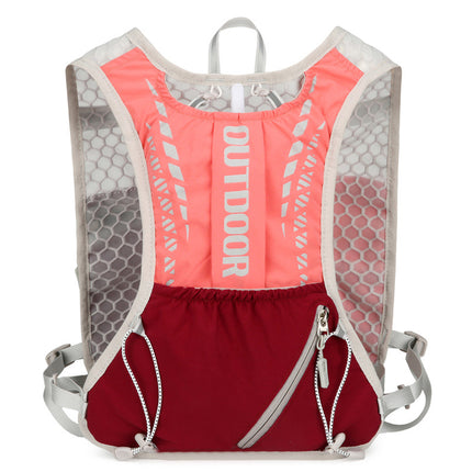 Pink 5L Breathable Hydration Vest Pack - Sweat-Wicking Running Bag, Cross-border Cycling Backpack, Marathon Trail Travel Nylon Hiking Pack.