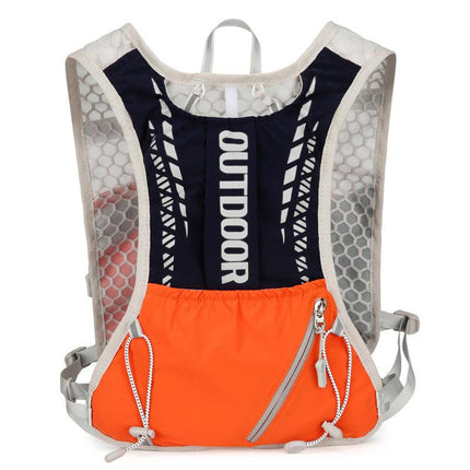 Orange 5L Breathable Hydration Vest Pack - Sweat-Wicking Running Bag, Cross-border Cycling Backpack, Marathon Trail Travel Nylon Hiking Pack.
