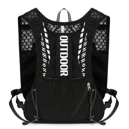 Black 5L Breathable Hydration Vest Pack - Sweat-Wicking Running Bag, Cross-border Cycling Backpack, Marathon Trail Travel Nylon Hiking Pack