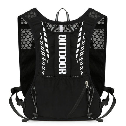 Black 5L Breathable Hydration Vest Pack - Sweat-Wicking Running Bag, Cross-border Cycling Backpack, Marathon Trail Travel Nylon Hiking Pack.