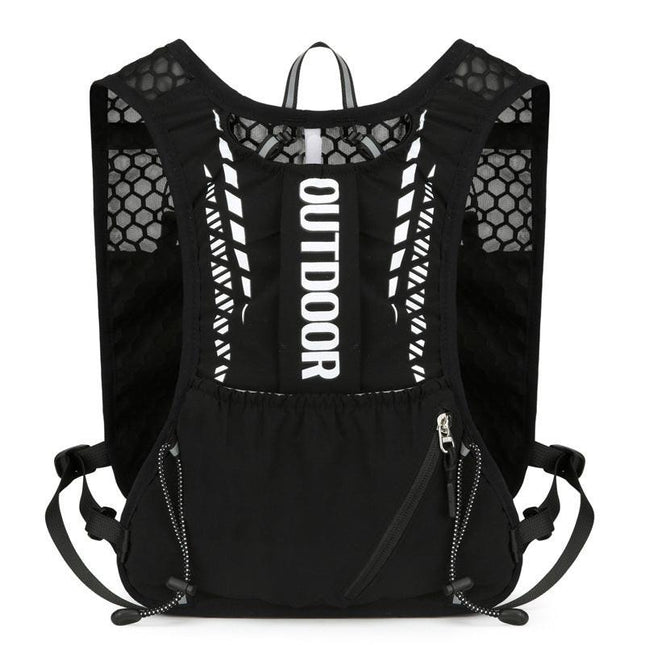 Black 5L Breathable Hydration Vest Pack - Sweat-Wicking Running Bag, Cross-border Cycling Backpack, Marathon Trail Travel Nylon Hiking Pack.