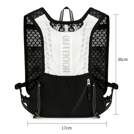 Black 5L Breathable Hydration Vest Pack - Sweat-Wicking Running Bag, Cross-border Cycling Backpack, Marathon Trail Travel Nylon Hiking Pack.